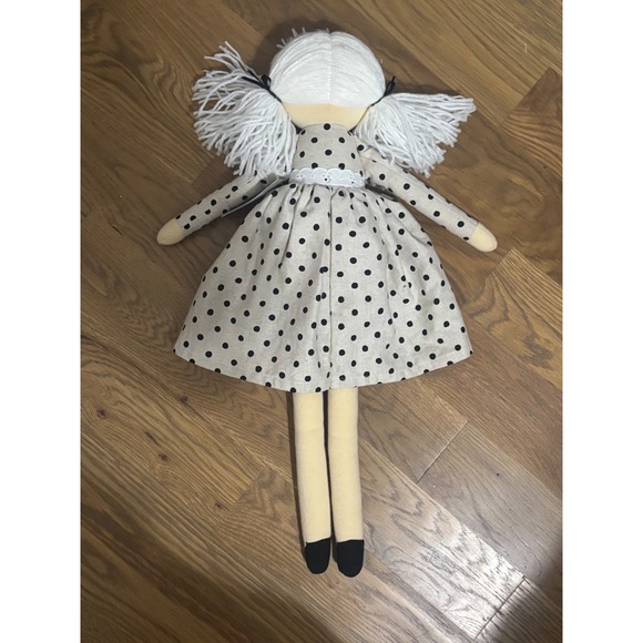 ALIMROSE Pippa Doll Black Spot Beige Polka Dot Plush Toy Stuffed Animal - Picture 2 of 4